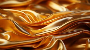 Golden silk background with some smooth lines in it. 3d render. photo