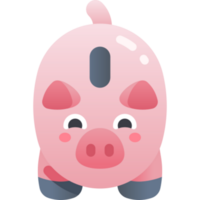 cerdito banco ilustración diseño png