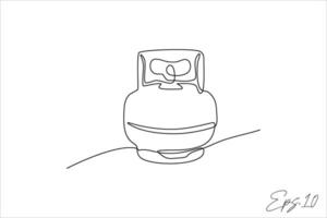 gas cylinder continuous line vector illustration
