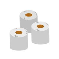 Toilet paper rolls in cartoon style isolated on white background. Hygiene icon. Bathroom accessories, WC. Cute vector illustration