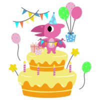 contento cumpleaños dinosaurio fiesta pastel. contento dino clipart png