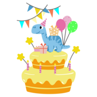 contento cumpleaños dinosaurio fiesta pastel. contento dino clipart png