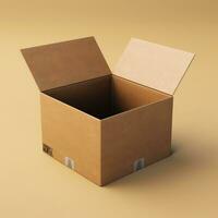 closeup of cardboard box mockup photo