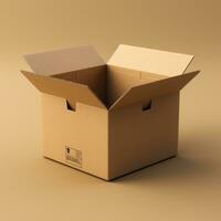 closeup of cardboard box mockup photo