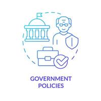 2D gradient government policies thin line icon concept, isolated vector, blue illustration representing unretirement. vector