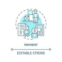 2D editable payment thin line icon concept, isolated vector, blue illustration representing vendor management. vector