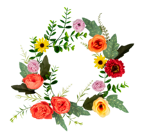 round bouquet of roses frame copy space png