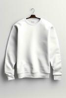 Blank White Long Sleeve Sweater Mockup photo