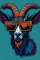 A detailed illustration of a Goat for a t-shirt design, wallpaper and fashion photo