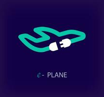 Creative electric airplane design. Unique color transitions. Unique airline connector socket and plug design template. vector