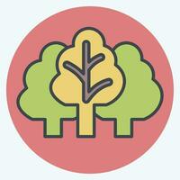Icon Vegetation. related to Climate Change symbol. color mate style. simple design editable. simple illustration vector