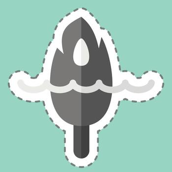 Sticker line cut Melting Ice. related to Climate Change symbol. simple design editable. simple illustration vector