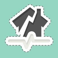 Sticker line cut Earthquake. related to Climate Change symbol. simple design editable. simple illustration vector