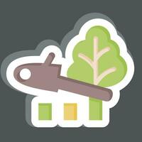 Sticker Deforestation. related to Climate Change symbol. simple design editable. simple illustration vector