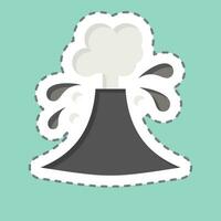 Sticker line cut Volcanic Eruptions. related to Climate Change symbol. simple design editable. simple illustration vector