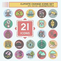 Icon Set Climate Change. related to Science symbol. color mate style. simple design editable. simple illustration vector