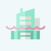 Icon Sea Level Rise. related to Climate Change symbol. flat style. simple design editable. simple illustration vector