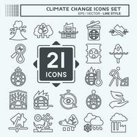 Icon Set Climate Change. related to Science symbol. line style. simple design editable. simple illustration vector