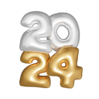 new year 2024 balloons number png