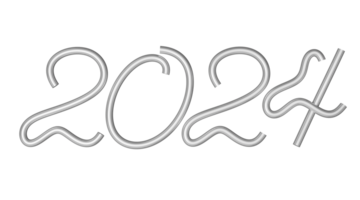 new year 2024 white number png