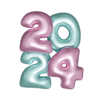 Nouveau année 2024 des ballons nombre png