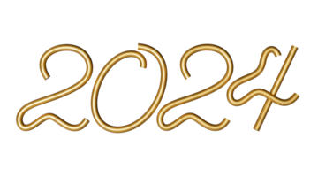 new year 2024 gold number png