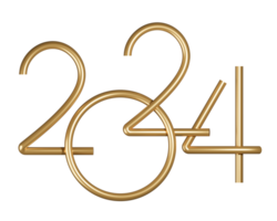 2024 new year gold number png