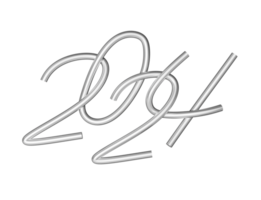 new year 2024 silver number png