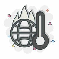 Icon Increasing Temperature. related to Climate Change symbol. comic style. simple design editable. simple illustration vector