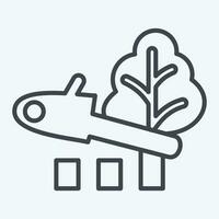 Icon Deforestation. related to Climate Change symbol. line style. simple design editable. simple illustration vector