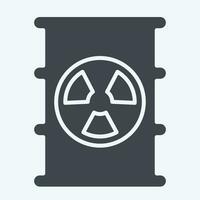 Icon Nuclear Pollution. related to Climate Change symbol. glyph style. simple design editable. simple illustration vector