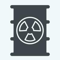 Icon Nuclear Pollution. related to Climate Change symbol. glyph style. simple design editable. simple illustration vector