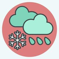 Icon Cloud Cover and Precipitation. related to Climate Change symbol. color mate style. simple design editable. simple illustration vector