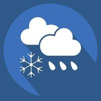 Icon Cloud Cover and Precipitation. related to Climate Change symbol. long shadow style. simple design editable. simple illustration vector