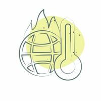 Icon Increasing Temperature. related to Climate Change symbol. Color Spot Style. simple design editable. simple illustration vector