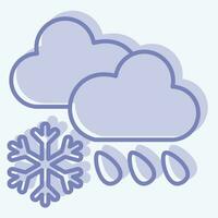 Icon Cloud Cover and Precipitation. related to Climate Change symbol. two tone style. simple design editable. simple illustration vector