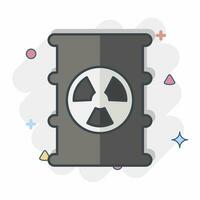 Icon Nuclear Pollution. related to Climate Change symbol. comic style. simple design editable. simple illustration vector