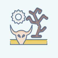 Icon Drought. related to Climate Change symbol. doodle style. simple design editable. simple illustration vector