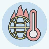 Icon Increasing Temperature. related to Climate Change symbol. color mate style. simple design editable. simple illustration vector