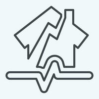 Icon Earthquake. related to Climate Change symbol. line style. simple design editable. simple illustration vector