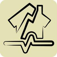 Icon Earthquake. related to Climate Change symbol. hand drawn style. simple design editable. simple illustration vector