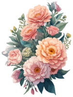 Bouquet of flowers sticker with ai generative png