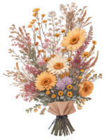 seco flor ramo de flores ilustración con ai generativo png