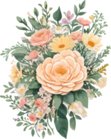 Flower Bouquet Sticker with AI Generative PNG Free