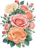 roos bloemen boeket clip art ai generatief png