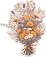 Dried Flower Bouquet Clipart AI Generative png