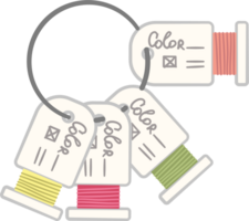 fio dental organizador para bordado dentro plano estilo. ilustração do molinete tópicos, bordado fornecer, conceito do de costura, bordado, artesanato, passatempo. png