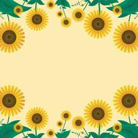 girasol marco frontera vector ilustración