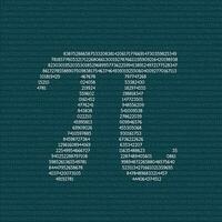 Pi symbol art created by numbers. Thousands of digits of Pi number creates a white Pi symbol mosaic style vector illustration. School subject, Math, Happy Pi Day concept. Logo design