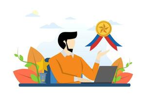 quality assurance medal vector with star and ribbon. Medal vector illustration icon graphic, high quality ranking people teamwork. Certificate icon. Premium quality. Achievement badge. show